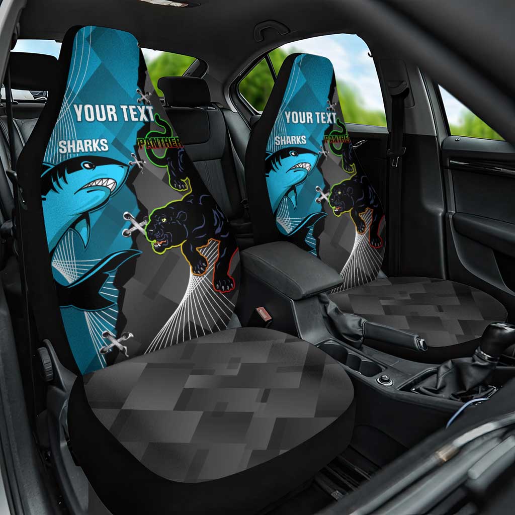 Custom NRL Panthers And Sharks Rugby 2024 Car Seat Cover Go Champions Dynamic Version