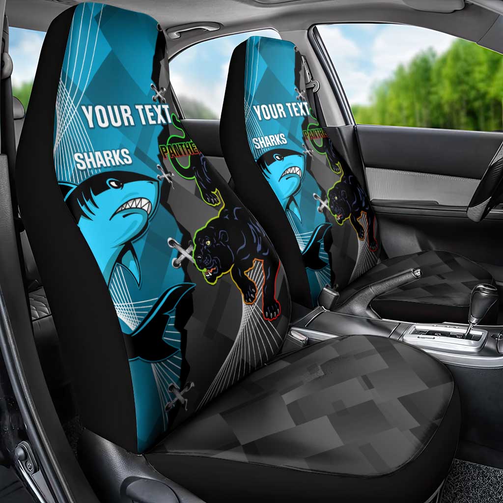 Custom NRL Panthers And Sharks Rugby 2024 Car Seat Cover Go Champions Dynamic Version