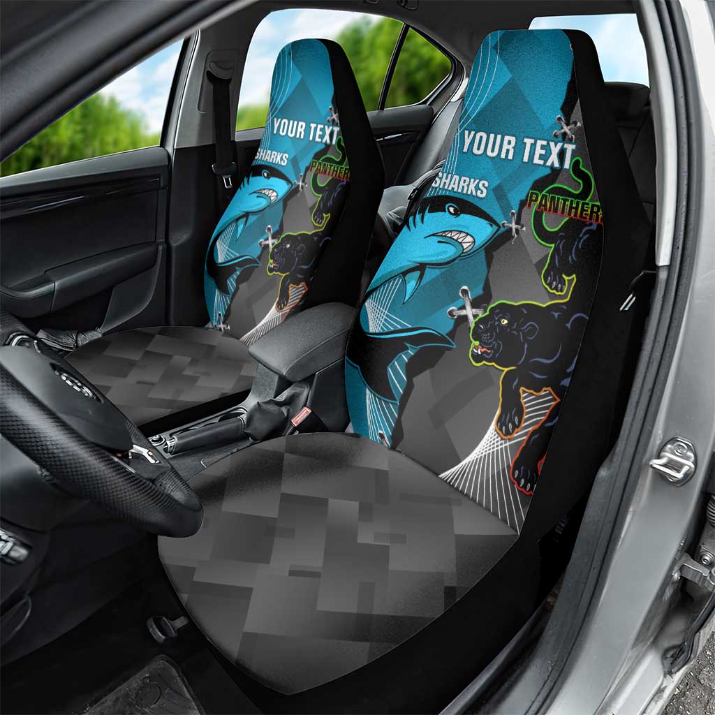 Custom NRL Panthers And Sharks Rugby 2024 Car Seat Cover Go Champions Dynamic Version