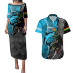 Custom NRL Panthers And Sharks Rugby 2024 Couples Matching Puletasi and Hawaiian Shirt Go Champions Dynamic Version