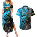 Custom NRL Panthers And Sharks Rugby 2024 Couples Matching Summer Maxi Dress and Hawaiian Shirt Go Champions Dynamic Version