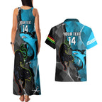 Custom NRL Panthers And Sharks Rugby 2024 Couples Matching Tank Maxi Dress and Hawaiian Shirt Go Champions Dynamic Version