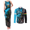 Custom NRL Panthers And Sharks Rugby 2024 Couples Matching Tank Maxi Dress and Long Sleeve Button Shirt Go Champions Dynamic Version