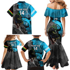 Custom NRL Panthers And Sharks Rugby 2024 Family Matching Mermaid Dress and Hawaiian Shirt Go Champions Dynamic Version