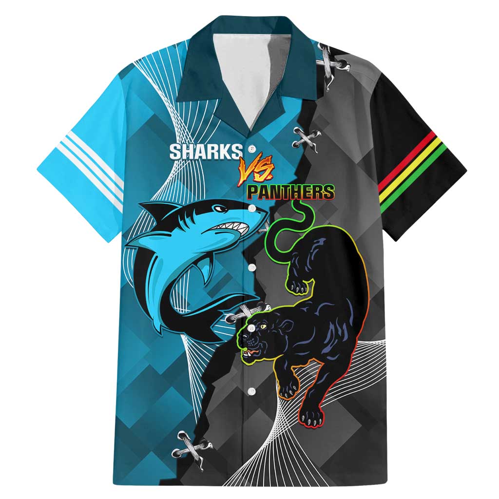 Custom NRL Panthers And Sharks Rugby 2024 Family Matching Mermaid Dress and Hawaiian Shirt Go Champions Dynamic Version