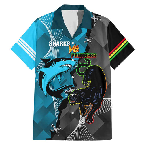 Custom NRL Panthers And Sharks Rugby 2024 Family Matching Mermaid Dress and Hawaiian Shirt Go Champions Dynamic Version