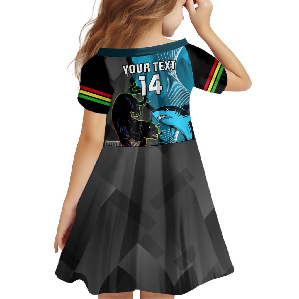 Custom NRL Panthers And Sharks Rugby 2024 Family Matching Off Shoulder Maxi Dress and Hawaiian Shirt Go Champions Dynamic Version