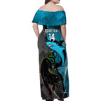 Custom NRL Panthers And Sharks Rugby 2024 Family Matching Off Shoulder Maxi Dress and Hawaiian Shirt Go Champions Dynamic Version