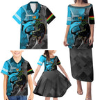 Custom NRL Panthers And Sharks Rugby 2024 Family Matching Puletasi and Hawaiian Shirt Go Champions Dynamic Version