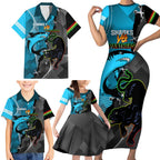 Custom NRL Panthers And Sharks Rugby 2024 Family Matching Short Sleeve Bodycon Dress and Hawaiian Shirt Go Champions Dynamic Version