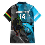 Custom NRL Panthers And Sharks Rugby 2024 Family Matching Short Sleeve Bodycon Dress and Hawaiian Shirt Go Champions Dynamic Version