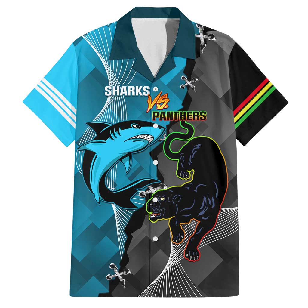 Custom NRL Panthers And Sharks Rugby 2024 Family Matching Summer Maxi Dress and Hawaiian Shirt Go Champions Dynamic Version