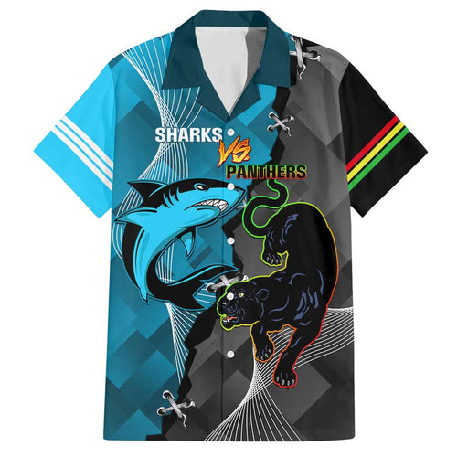 Custom NRL Panthers And Sharks Rugby 2024 Family Matching Summer Maxi Dress and Hawaiian Shirt Go Champions Dynamic Version