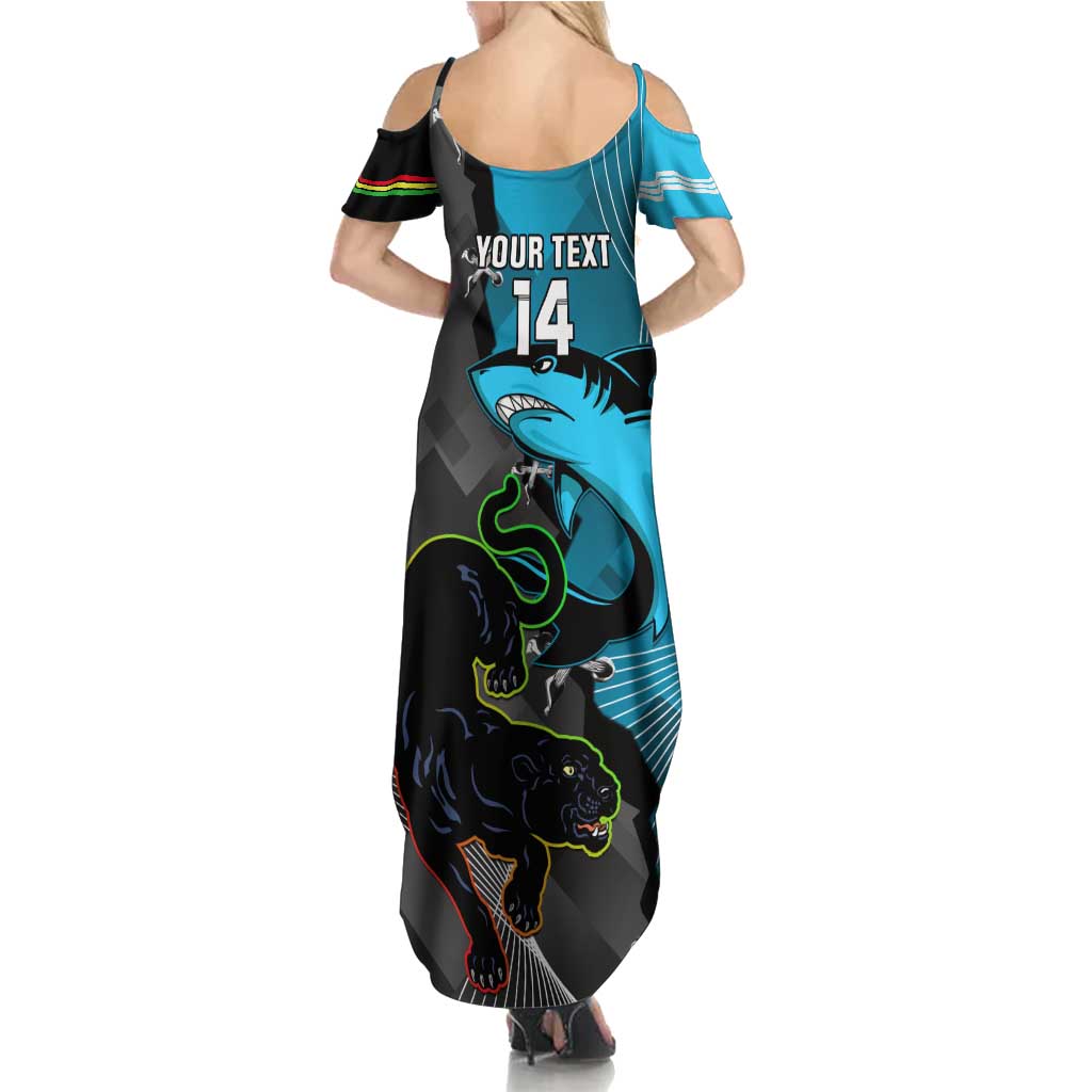 Custom NRL Panthers And Sharks Rugby 2024 Family Matching Summer Maxi Dress and Hawaiian Shirt Go Champions Dynamic Version