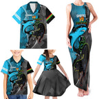 Custom NRL Panthers And Sharks Rugby 2024 Family Matching Tank Maxi Dress and Hawaiian Shirt Go Champions Dynamic Version