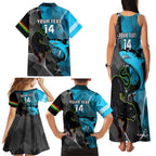 Custom NRL Panthers And Sharks Rugby 2024 Family Matching Tank Maxi Dress and Hawaiian Shirt Go Champions Dynamic Version