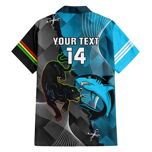 Custom NRL Panthers And Sharks Rugby 2024 Family Matching Tank Maxi Dress and Hawaiian Shirt Go Champions Dynamic Version