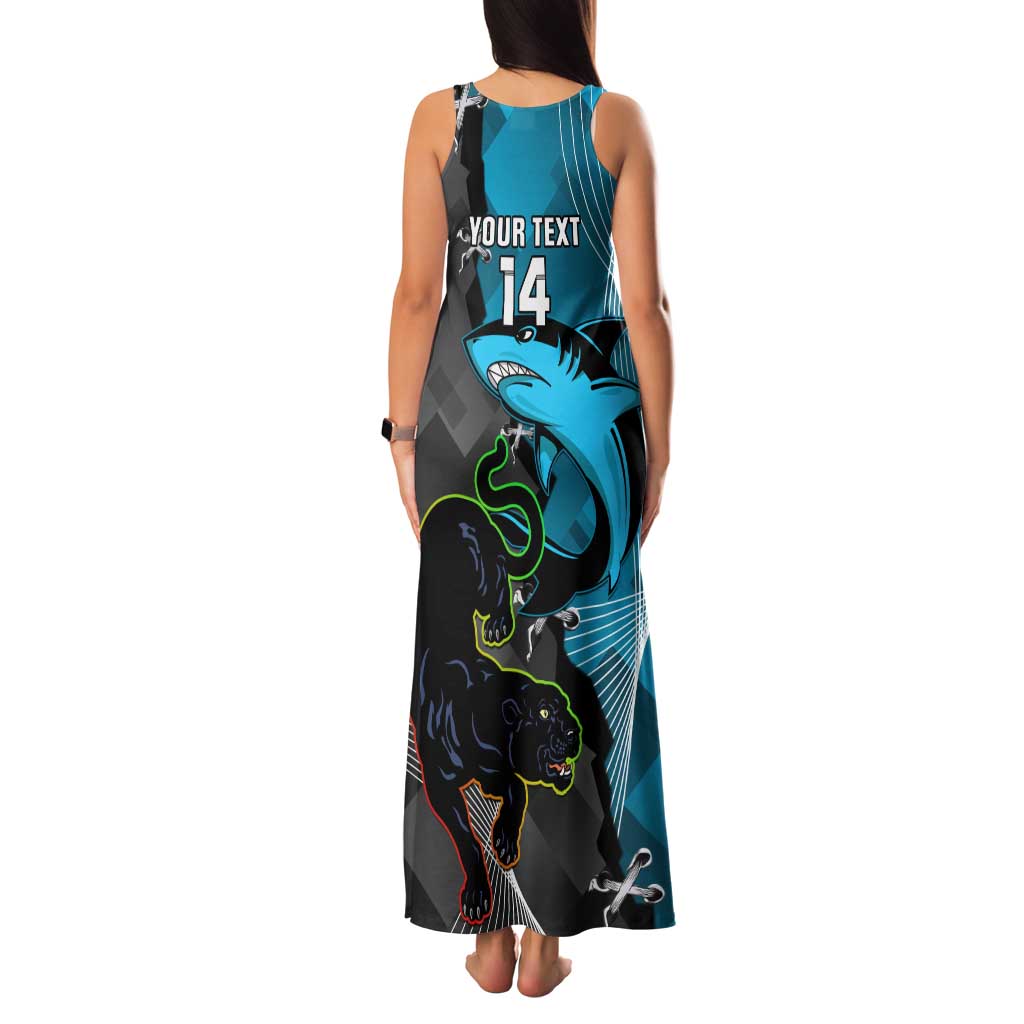 Custom NRL Panthers And Sharks Rugby 2024 Family Matching Tank Maxi Dress and Hawaiian Shirt Go Champions Dynamic Version