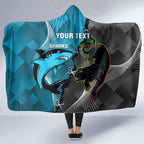 Custom NRL Panthers And Sharks Rugby 2024 Hooded Blanket Go Champions Dynamic Version