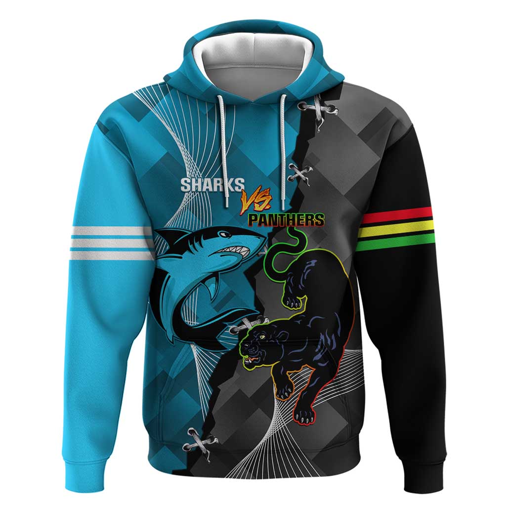 Custom NRL Panthers And Sharks Rugby 2024 Hoodie Go Champions Dynamic Version