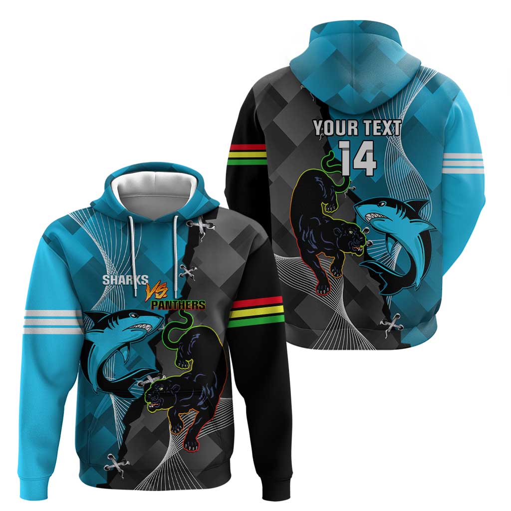 Custom NRL Panthers And Sharks Rugby 2024 Hoodie Go Champions Dynamic Version