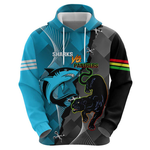 Custom NRL Panthers And Sharks Rugby 2024 Hoodie Go Champions Dynamic Version