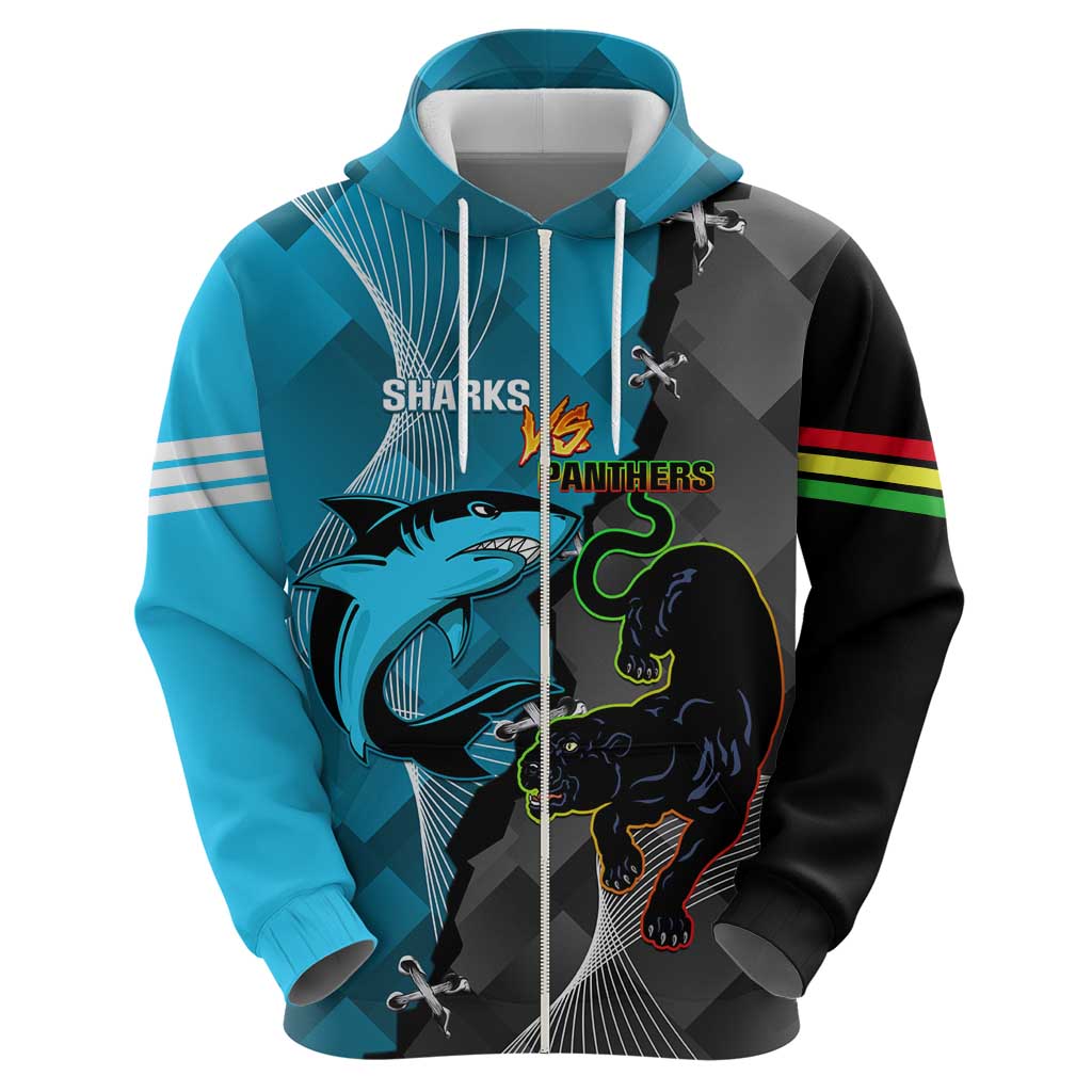 Custom NRL Panthers And Sharks Rugby 2024 Hoodie Go Champions Dynamic Version