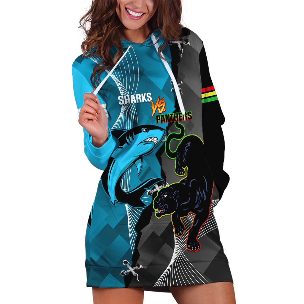 Custom NRL Panthers And Sharks Rugby 2024 Hoodie Dress Go Champions Dynamic Version