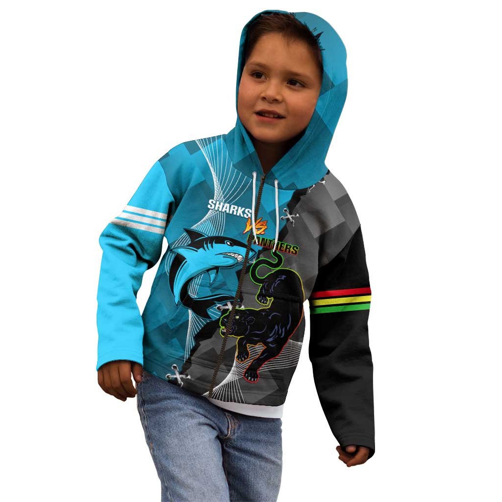Custom NRL Panthers And Sharks Rugby 2024 Kid Hoodie Go Champions Dynamic Version
