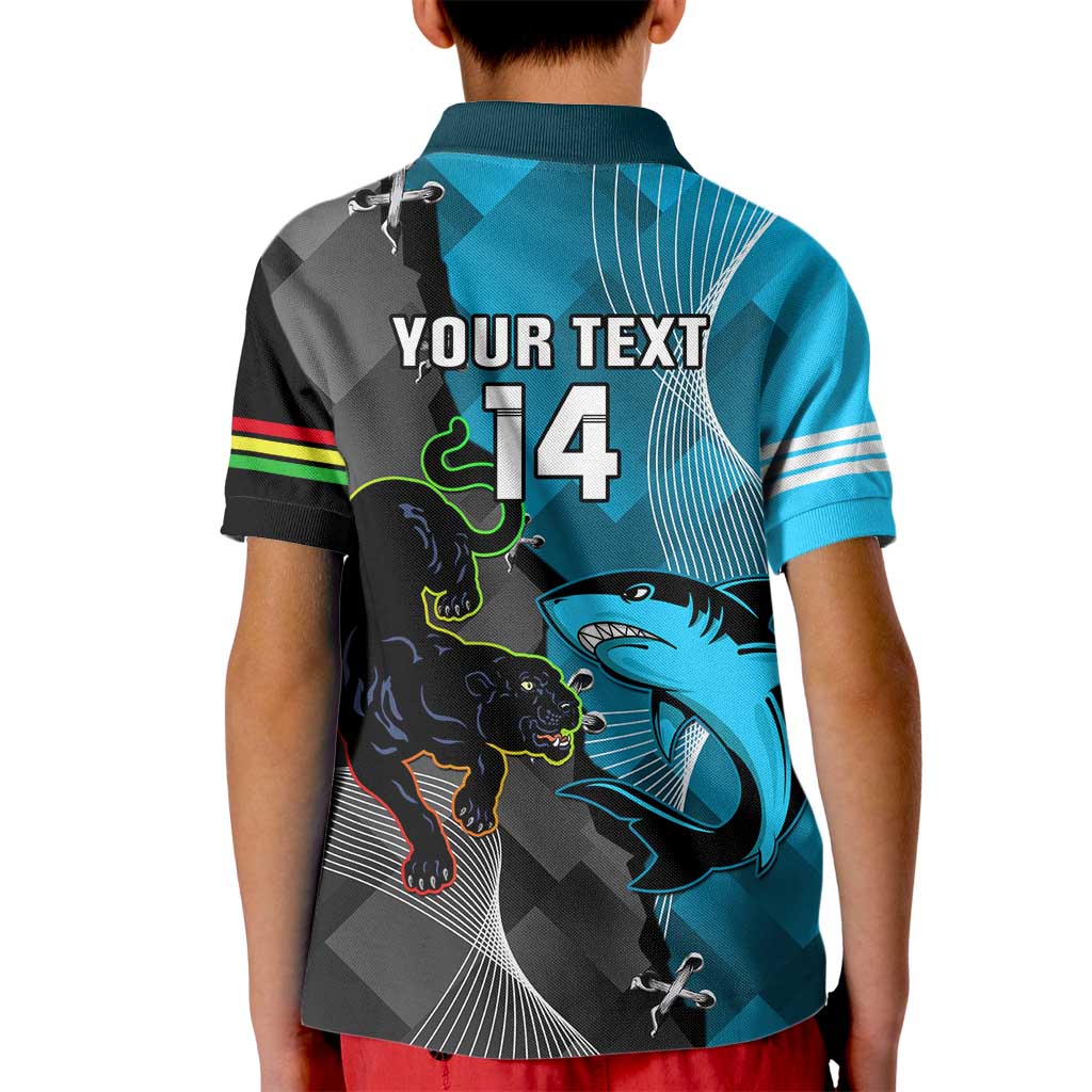 Custom NRL Panthers And Sharks Rugby 2024 Kid Polo Shirt Go Champions Dynamic Version