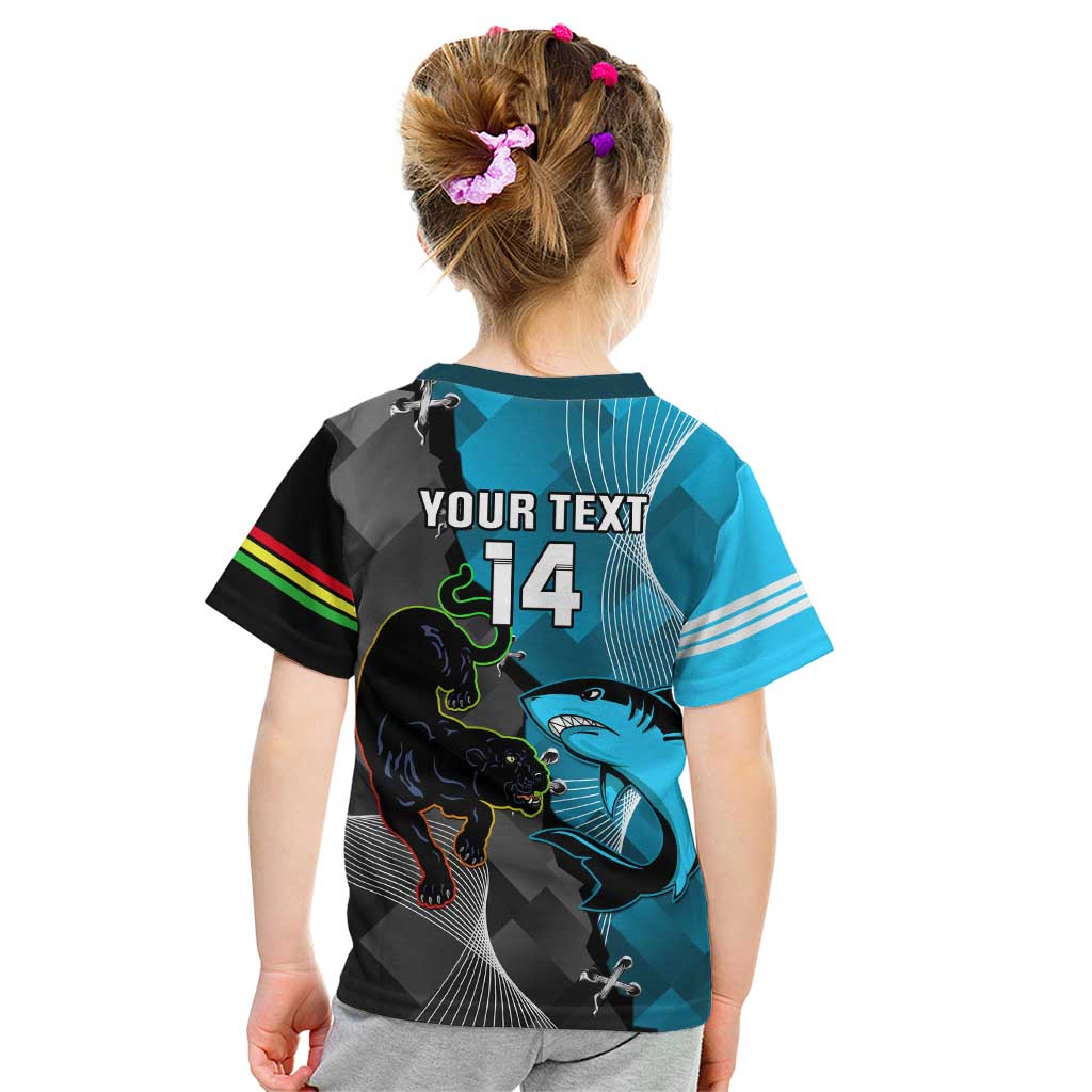 Custom NRL Panthers And Sharks Rugby 2024 Kid T Shirt Go Champions Dynamic Version