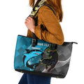 Custom NRL Panthers And Sharks Rugby 2024 Leather Tote Bag Go Champions Dynamic Version