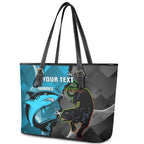 Custom NRL Panthers And Sharks Rugby 2024 Leather Tote Bag Go Champions Dynamic Version