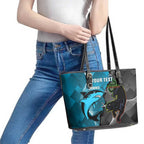Custom NRL Panthers And Sharks Rugby 2024 Leather Tote Bag Go Champions Dynamic Version