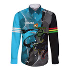 Custom NRL Panthers And Sharks Rugby 2024 Long Sleeve Button Shirt Go Champions Dynamic Version