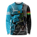 Custom NRL Panthers And Sharks Rugby 2024 Long Sleeve Shirt Go Champions Dynamic Version