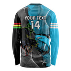 Custom NRL Panthers And Sharks Rugby 2024 Long Sleeve Shirt Go Champions Dynamic Version