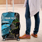Custom NRL Panthers And Sharks Rugby 2024 Luggage Cover Go Champions Dynamic Version