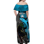 Custom NRL Panthers And Sharks Rugby 2024 Off Shoulder Maxi Dress Go Champions Dynamic Version