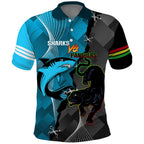 Custom NRL Panthers And Sharks Rugby 2024 Polo Shirt Go Champions Dynamic Version