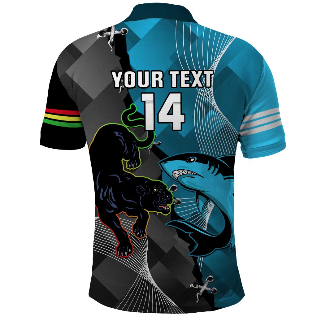 Custom NRL Panthers And Sharks Rugby 2024 Polo Shirt Go Champions Dynamic Version