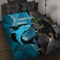 Custom NRL Panthers And Sharks Rugby 2024 Quilt Bed Set Go Champions Dynamic Version