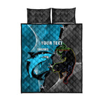 Custom NRL Panthers And Sharks Rugby 2024 Quilt Bed Set Go Champions Dynamic Version