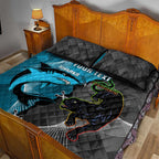 Custom NRL Panthers And Sharks Rugby 2024 Quilt Bed Set Go Champions Dynamic Version