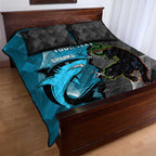 Custom NRL Panthers And Sharks Rugby 2024 Quilt Bed Set Go Champions Dynamic Version