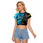 Custom NRL Panthers And Sharks Rugby 2024 Raglan Cropped T Shirt Go Champions Dynamic Version