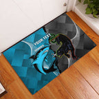Custom NRL Panthers And Sharks Rugby 2024 Rubber Doormat Go Champions Dynamic Version