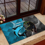 Custom NRL Panthers And Sharks Rugby 2024 Rubber Doormat Go Champions Dynamic Version