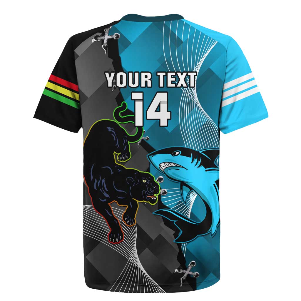Custom NRL Panthers And Sharks Rugby 2024 Rugby Jersey Go Champions Dynamic Version