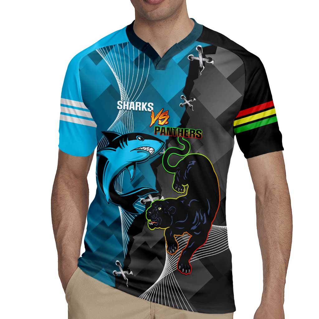 Custom NRL Panthers And Sharks Rugby 2024 Rugby Jersey Go Champions Dynamic Version